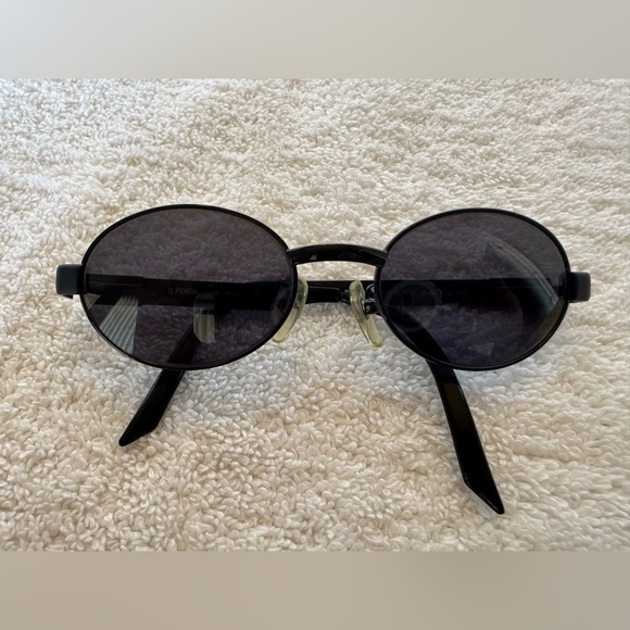 Fendi Accessories - Fendi rare metal-framed sunglasses with a black oval design Mod SL 7132